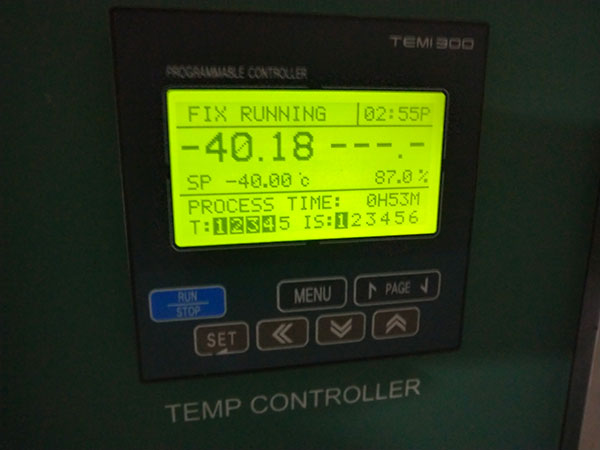 Set the temperature to – 40℃