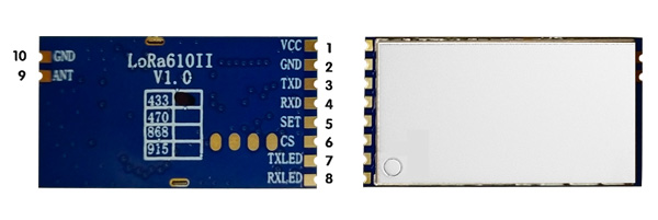 Pins of Uart LoRa Module LoRa610II