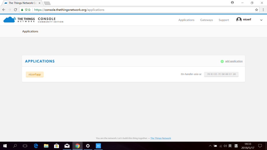 Click Application turn to Application page.