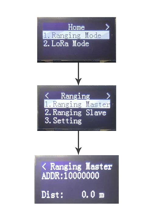 Select one set as the ranging host: main interface - ranging mode interface - ranging host interface.