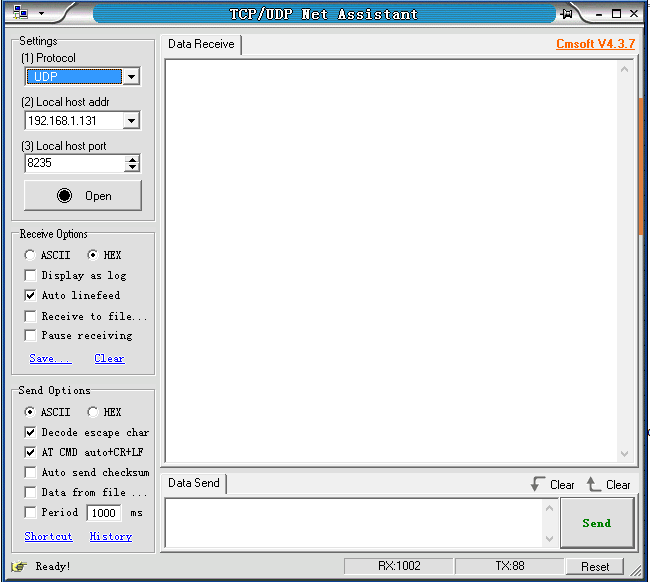 After opening as shown below
