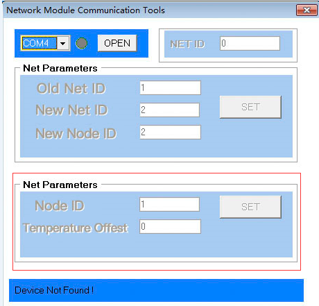 Wireless Sensor Monitoring System set data calibration in PC software