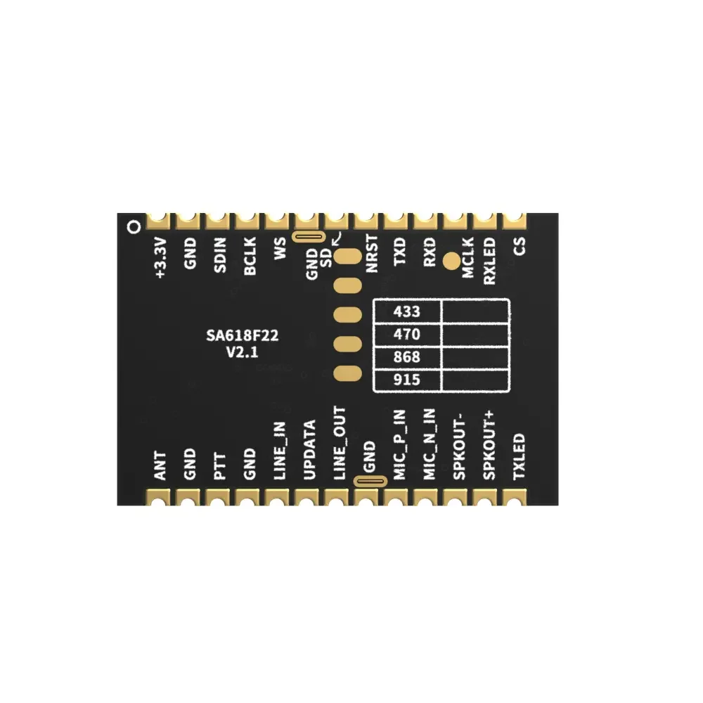SA618F22 : 160mW 8K Sampling Rate Full Duplex Wireless Audio Transceiver Module 