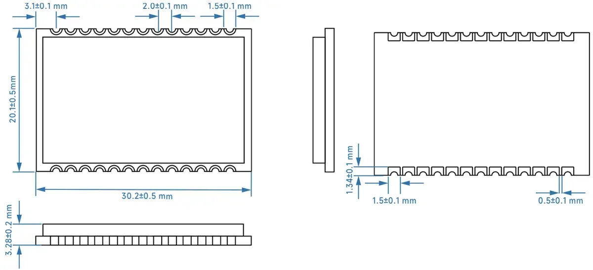 Full-duplex intercom module SA618F22 size