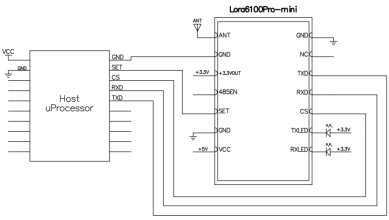 lora module LoRa6100Pro-mini application circuit lora module LoRa6100Pro-mini application circuit