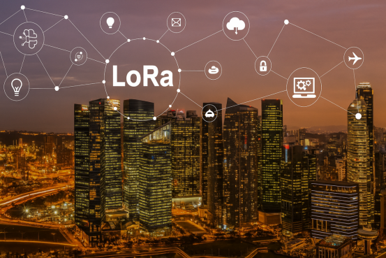 A smart city network graphic symbolizing LoRa IoT technology. A smart city network graphic symbolizing LoRa IoT technology.