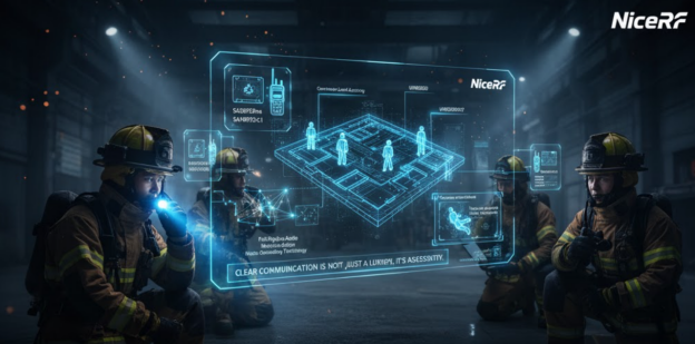 Firefighters utilizing Full-Duplex Audio Modules in a rescue.