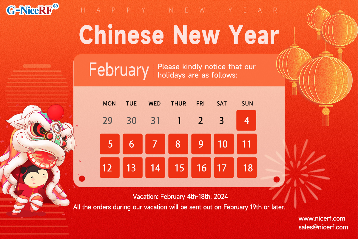 2024 NiceRF Chinese New Year Holiday Notice