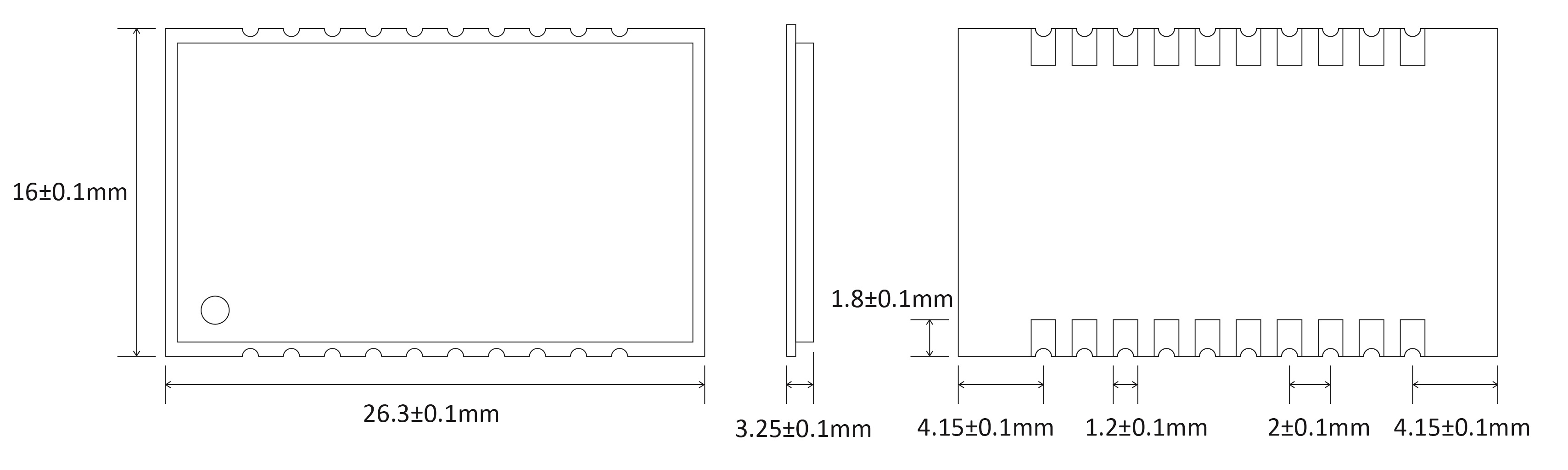 The size of the audio transmission module SA316S The size of the audio transmission module SA316S