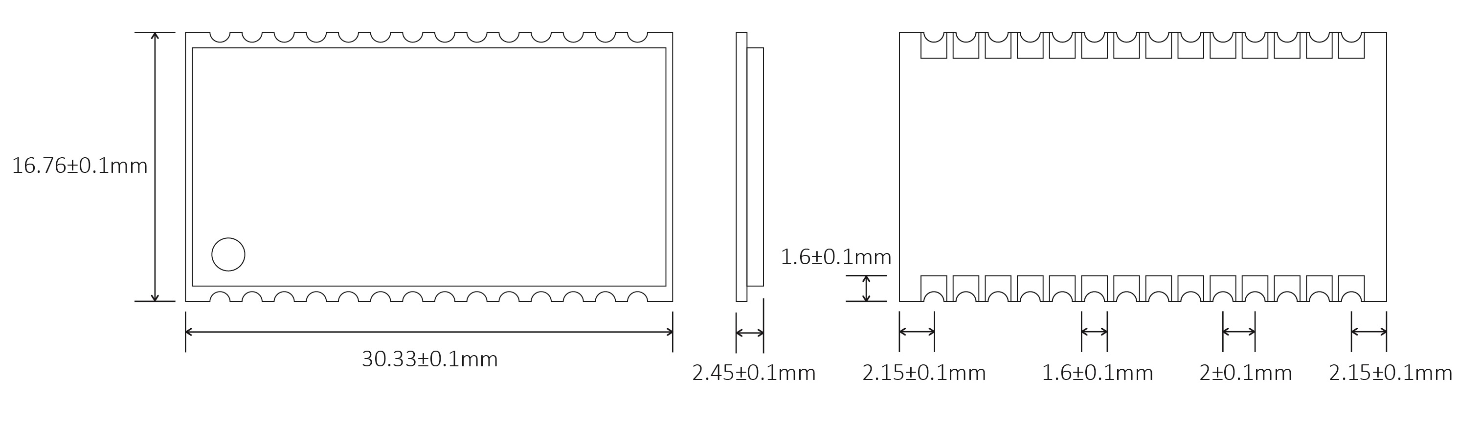 Audio receiving module SA316S size Audio receiving module SA316S size