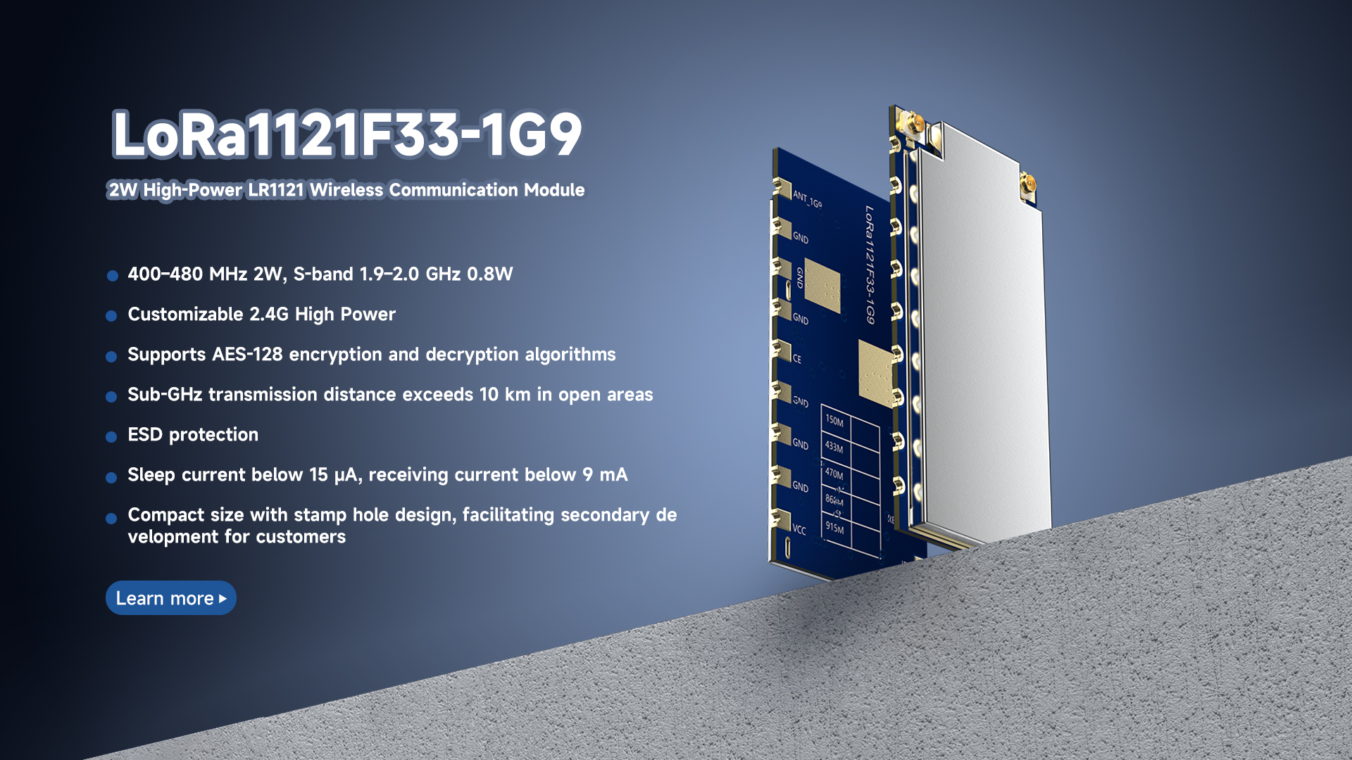 LoRa1121F33-1G9 Module: An Efficient and Flexible Long-Distance Wireless Communication Solution