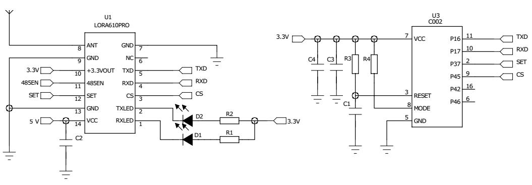 Application circuit of wireless module LoRa610Pro