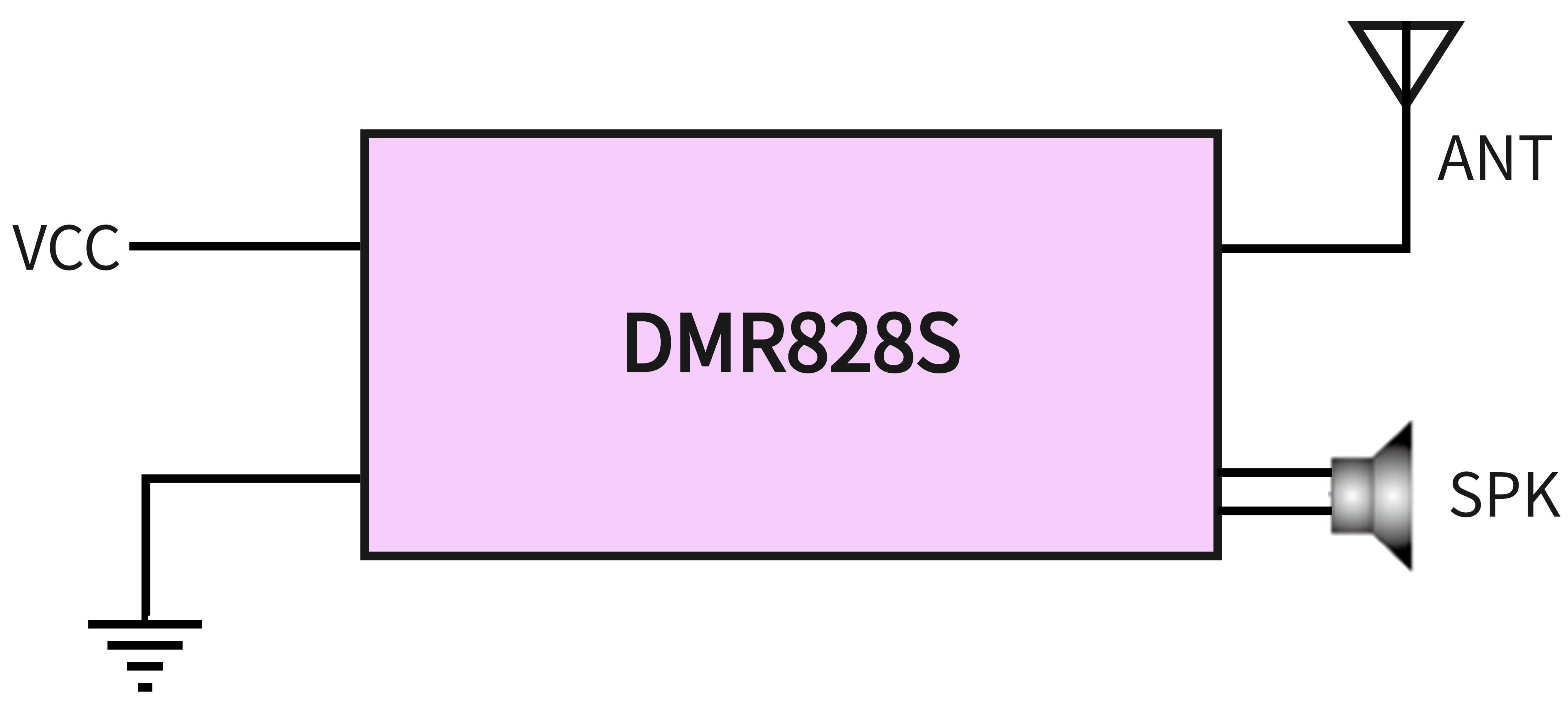 Application circuit of wireless module DMR828S.
