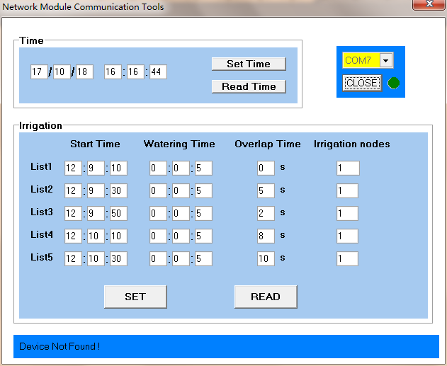 PC control software interface for wireless irrigation system PC control software interface for wireless irrigation system